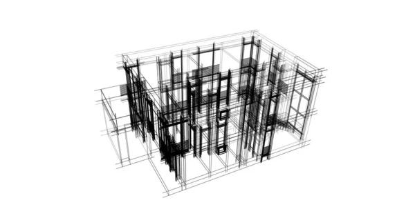 建筑墙纸设计 数字概念背景 — 图库照片