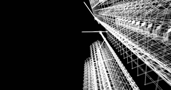 Mimari sanat konseptinde soyut çizgiler, minimum geometrik şekiller. 