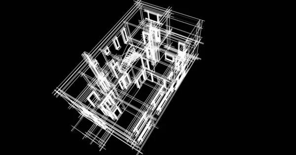 Linhas Abstratas Desenho Conceito Arte Arquitetônica Formas Geométricas Mínimas — Fotografia de Stock