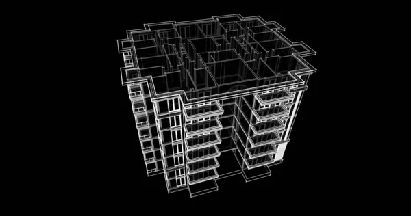 建筑墙纸设计 数字概念背景 — 图库照片