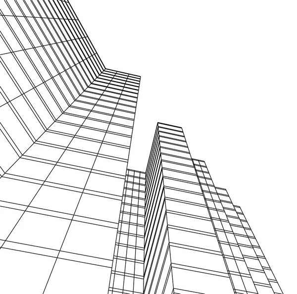 Abstrakcyjne Linie Rysunku Koncepcji Sztuki Architektonicznej Minimalne Kształty Geometryczne — Zdjęcie stockowe