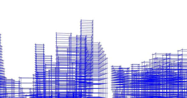 Eskiz Sanat Geometrik Mimari Binalar Tasarımı — Stok fotoğraf