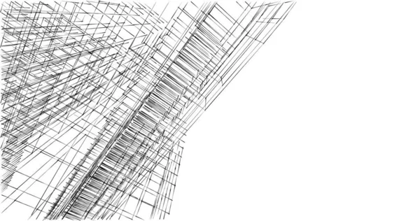 Lignes Dessin Abstraites Dans Concept Art Architectural Formes Géométriques Minimales — Photo