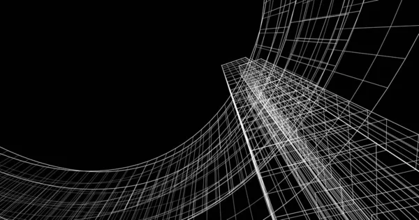 Mimari sanat konseptinde soyut çizgiler, minimum geometrik şekiller. 