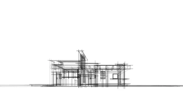 Líneas Abstractas Dibujo Concepto Arte Arquitectónico Formas Geométricas Mínimas — Foto de Stock