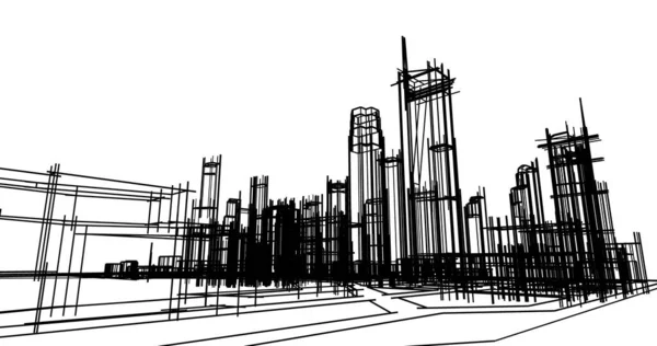 建筑墙纸设计 数字概念背景 — 图库照片