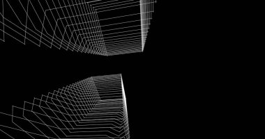 Mimari sanat konseptinde soyut çizgiler, minimum geometrik şekiller. 