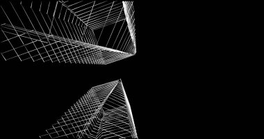 Mimari sanat konseptinde soyut çizgiler, minimum geometrik şekiller. 