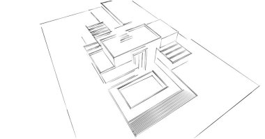 soyut mimari duvar kağıdı tasarımı, dijital konsept arkaplan