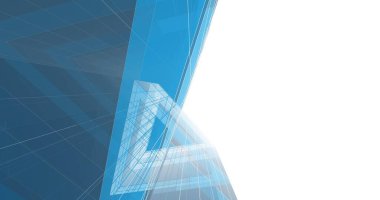 Mimari sanat konseptinde soyut çizgiler, minimum geometrik şekiller. 