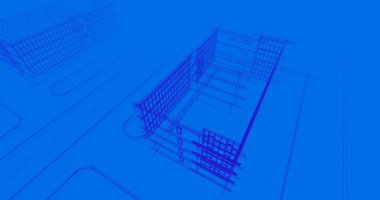 Mimari sanat konseptinde soyut çizgiler, minimum geometrik şekiller. 