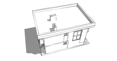 Arkaplanda mimari bina 3d illüstrasyon