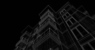 soyut mimari duvar kağıdı tasarımı, dijital konsept arkaplan