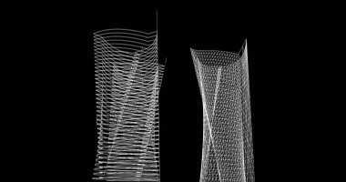 soyut mimari duvar kağıdı tasarımı, dijital konsept arkaplan