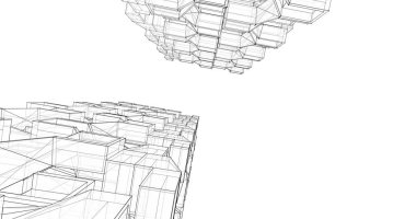 soyut mimari duvar kağıdı tasarımı, dijital konsept arkaplan