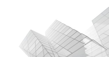 Mimari sanat konseptinde soyut çizgiler, minimum geometrik şekiller. 