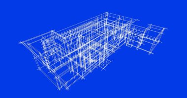 Mimari sanat konseptinde soyut çizgiler, minimum geometrik şekiller. 