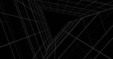 Mimari sanat konseptinde soyut çizgiler, minimum geometrik şekiller. 