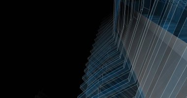 Mimari sanat konseptinde soyut çizgiler, minimum geometrik şekiller. 