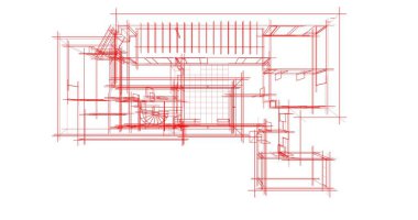 Mimari sanat konseptinde soyut çizgiler, minimum geometrik şekiller. 