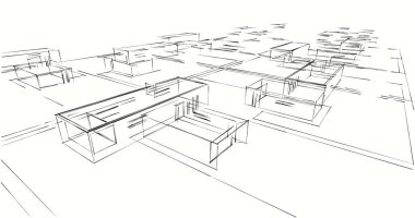 soyut mimari duvar kağıdı tasarımı, dijital konsept arkaplan