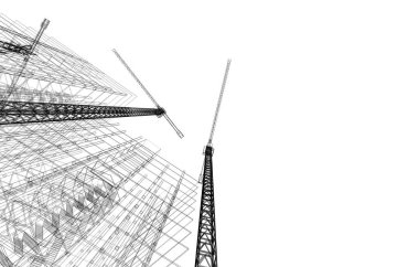 Mimari sanat konseptinde soyut çizgiler, minimum geometrik şekiller. 