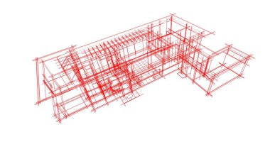 Mimari sanat konseptinde soyut çizgiler, minimum geometrik şekiller. 