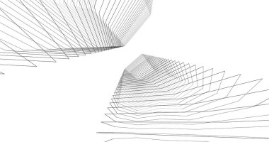 Mimari sanat konseptinde soyut çizgiler, minimum geometrik şekiller. 