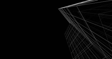 Mimari sanat konseptinde soyut çizgiler, minimum geometrik şekiller. 