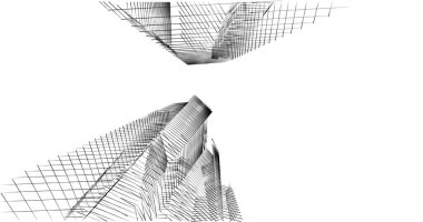 Mimari sanat konseptinde soyut çizgiler, minimum geometrik şekiller. 