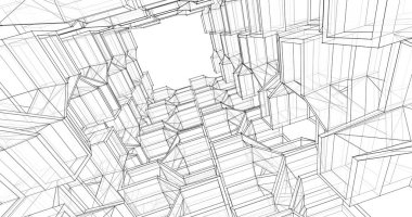 soyut mimari duvar kağıdı tasarımı, dijital konsept arkaplan