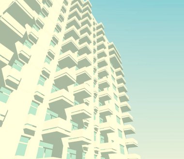 Mimari sanat konseptinde soyut çizgiler, minimum geometrik şekiller. 
