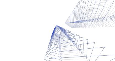 Mimari sanat konseptinde soyut çizgiler, minimum geometrik şekiller. 
