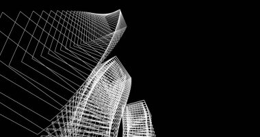 soyut mimari duvar kağıdı tasarımı, dijital konsept arkaplan