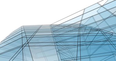 Mimari sanat konseptinde soyut çizgiler, minimum geometrik şekiller. 