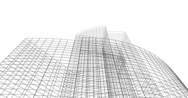 Mimari sanat konseptinde soyut çizgiler, minimum geometrik şekiller. 