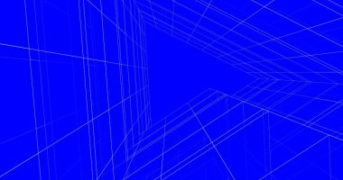 Mimari sanat konseptinde soyut çizgiler, minimum geometrik şekiller. 