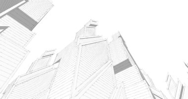 Mimari sanat konseptinde soyut çizgiler, minimum geometrik şekiller. 