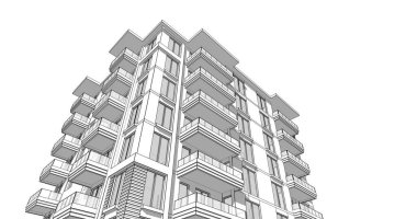 soyut mimari duvar kağıdı tasarımı, dijital konsept arkaplan