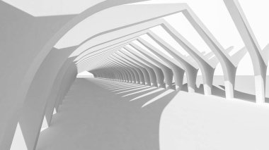 Mimari sanat konseptinde soyut çizgiler, minimum geometrik şekiller. 