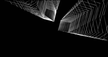 Mimari sanat konseptinde soyut çizgiler, minimum geometrik şekiller. 