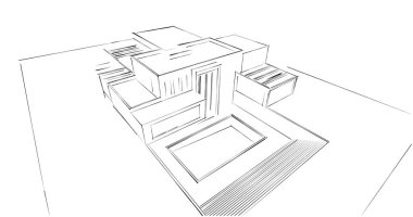 soyut mimari duvar kağıdı tasarımı, dijital konsept arkaplan