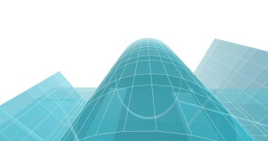 Mimari sanat konseptinde soyut çizgiler, minimum geometrik şekiller. 