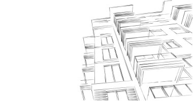 soyut mimari duvar kağıdı tasarımı, dijital konsept arkaplan