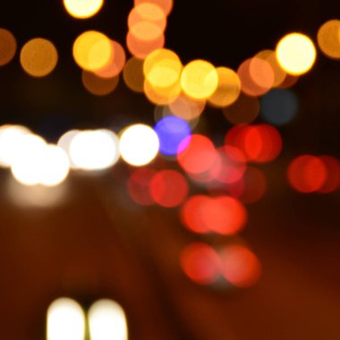 Bulanık soyut ışıklar gece şehrin arka planı