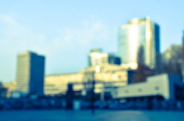 Bulanık şehir. Renkli soyut arkaplan