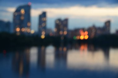 Bulanık şehir. Renkli soyut arkaplan