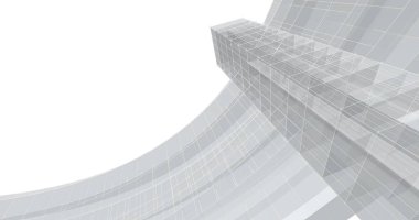 Mimari sanat konseptinde soyut çizgiler, minimum geometrik şekiller. 