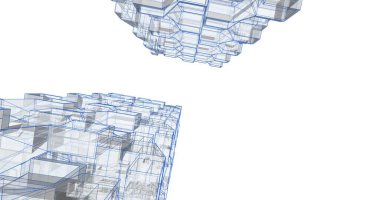 soyut mimari duvar kağıdı tasarımı, dijital konsept arkaplan