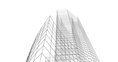 Mimari sanat konseptinde soyut çizgiler, minimum geometrik şekiller. 